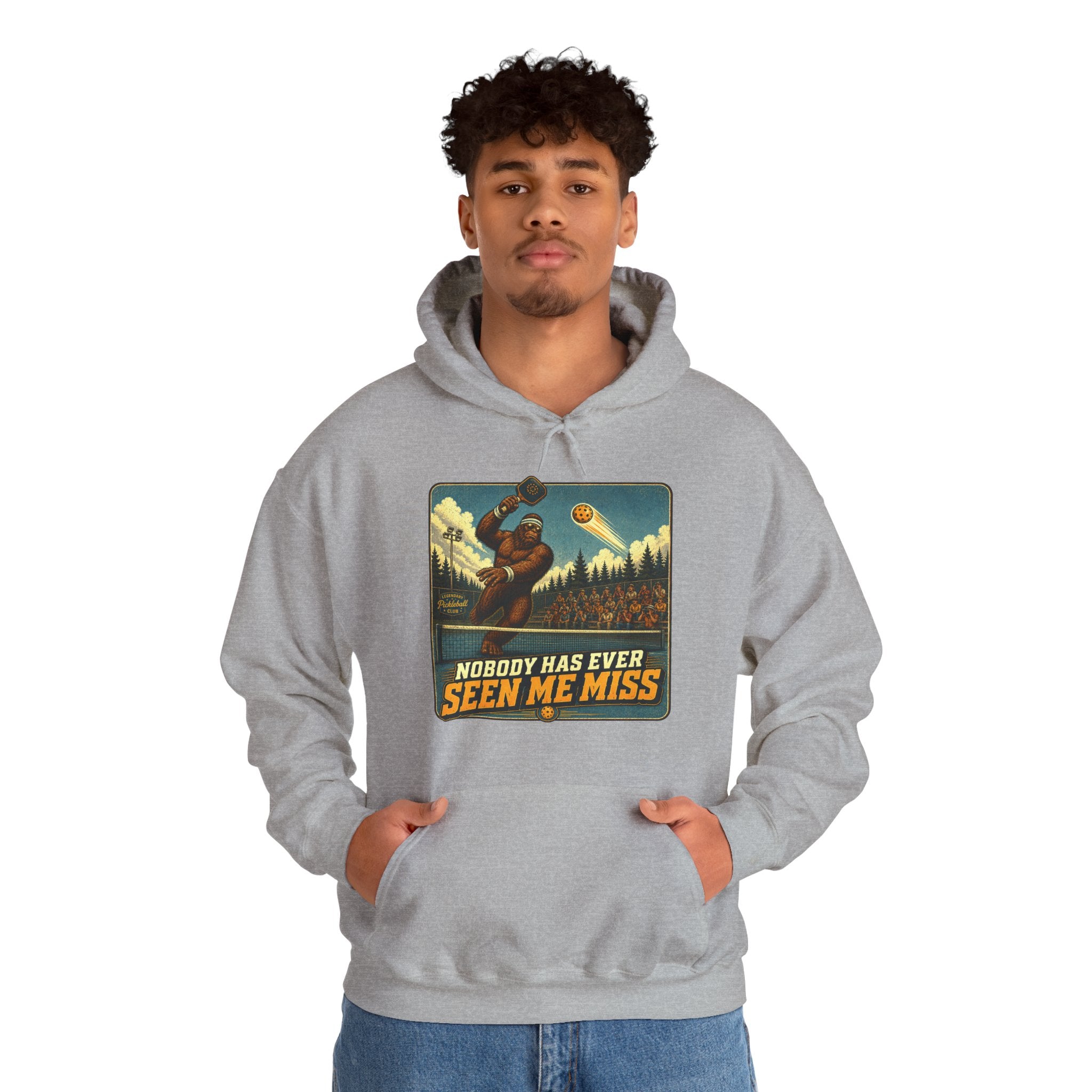 Nobody Has Ever Seen Me Miss Bigfoot Pickleball Hoodie