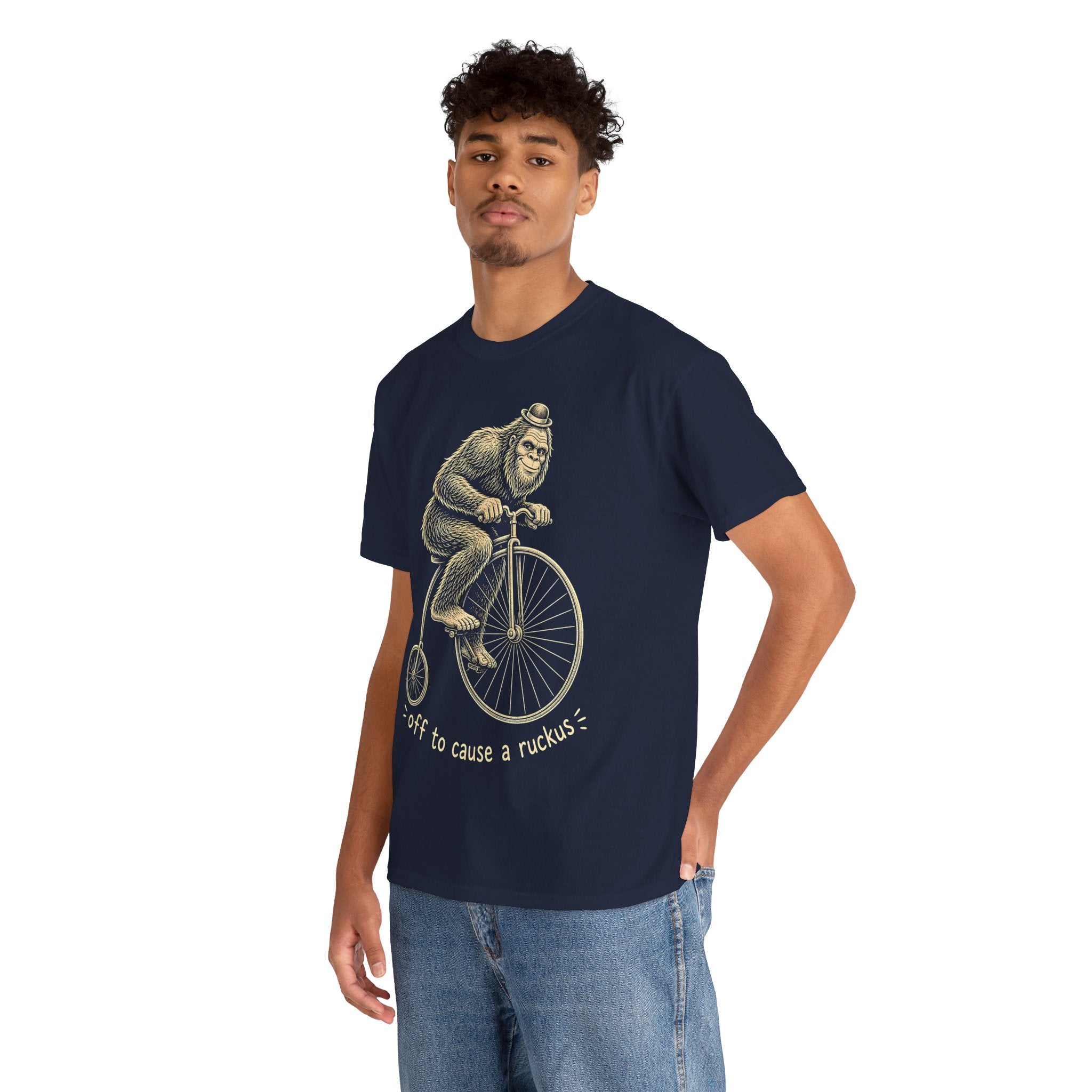 Bigfoot On A Bicycle T-Shirt – Whimsical Vintage Ruckus Graphic Tee