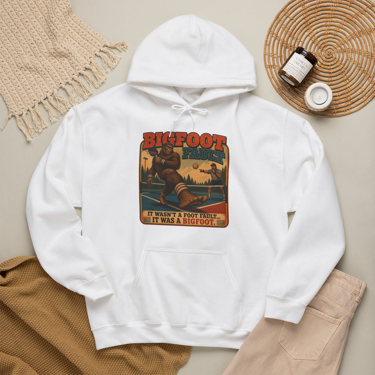 Bigfoot Foot Fault Funny Pickleball Hoodie