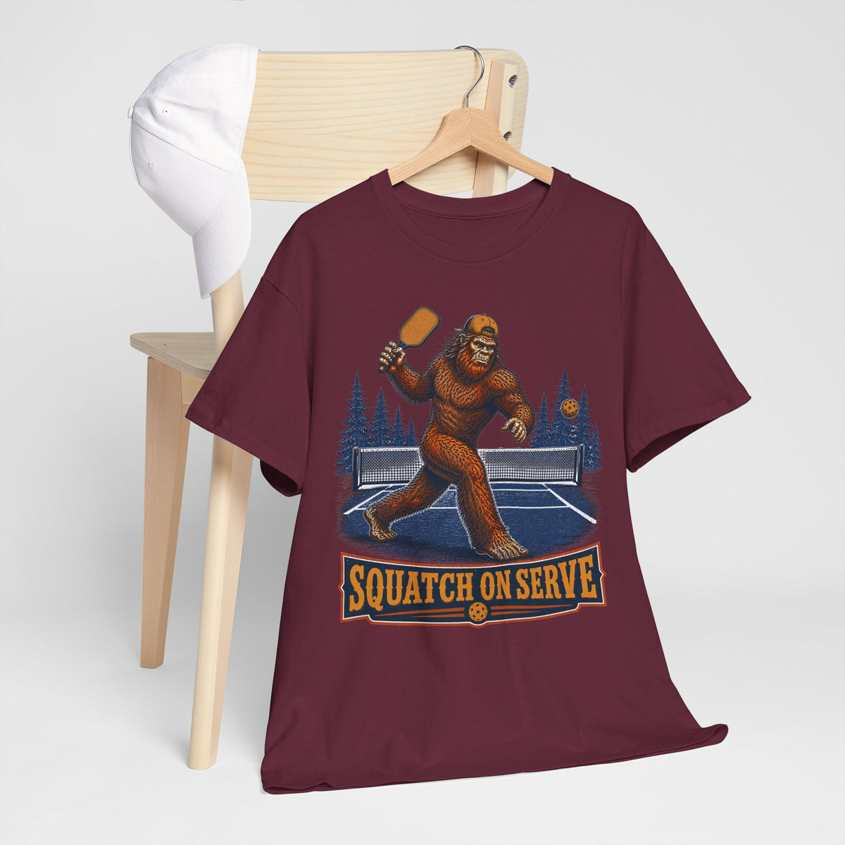 Squatch On Serve Bigfoot Pickleball T-Shirt