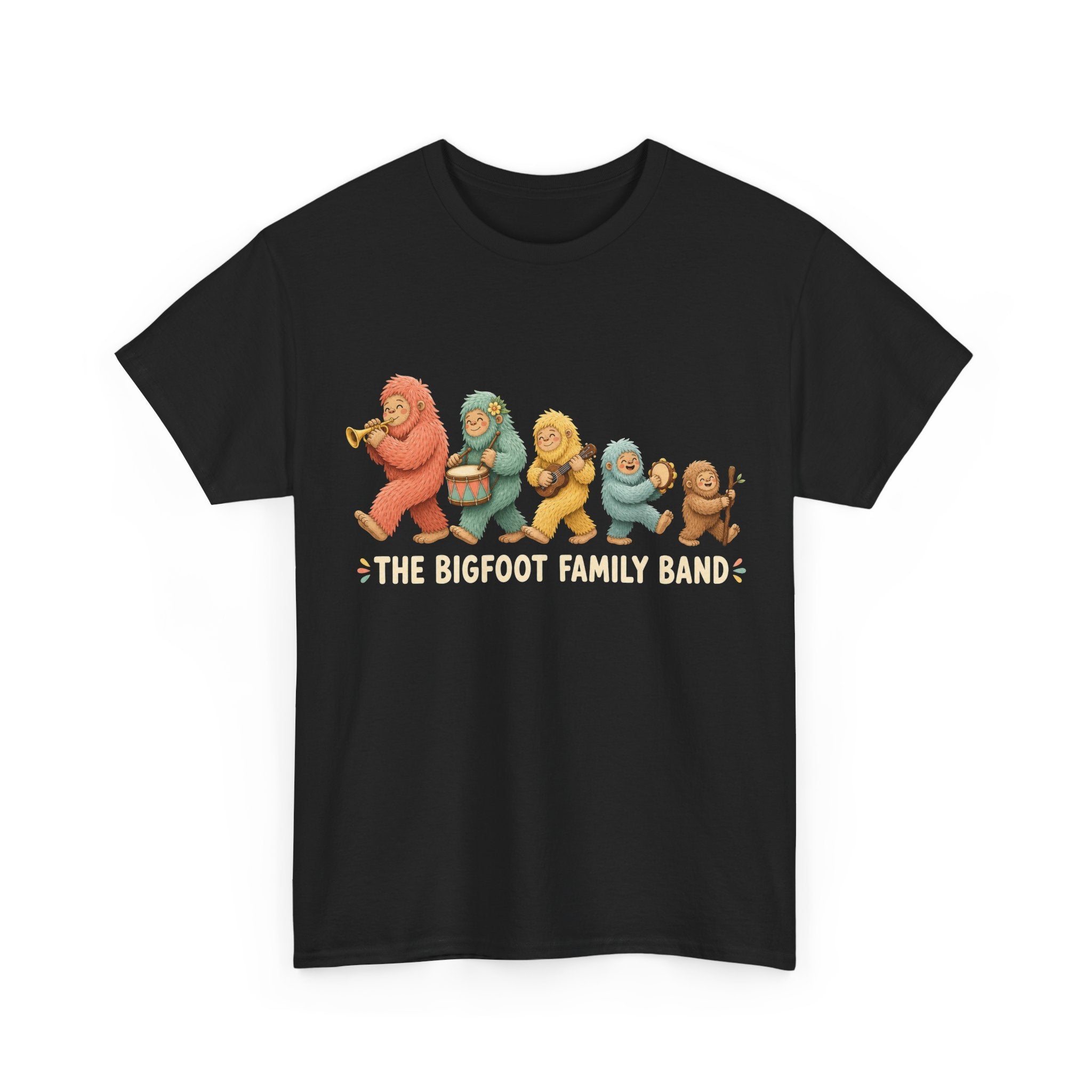 The Bigfoot Family Band T-Shirt – Whimsical Folk-Art Graphic Tee