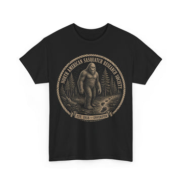Sasquatch Research Society T-Shirt – Vintage Scientific Bigfoot Badge Tee