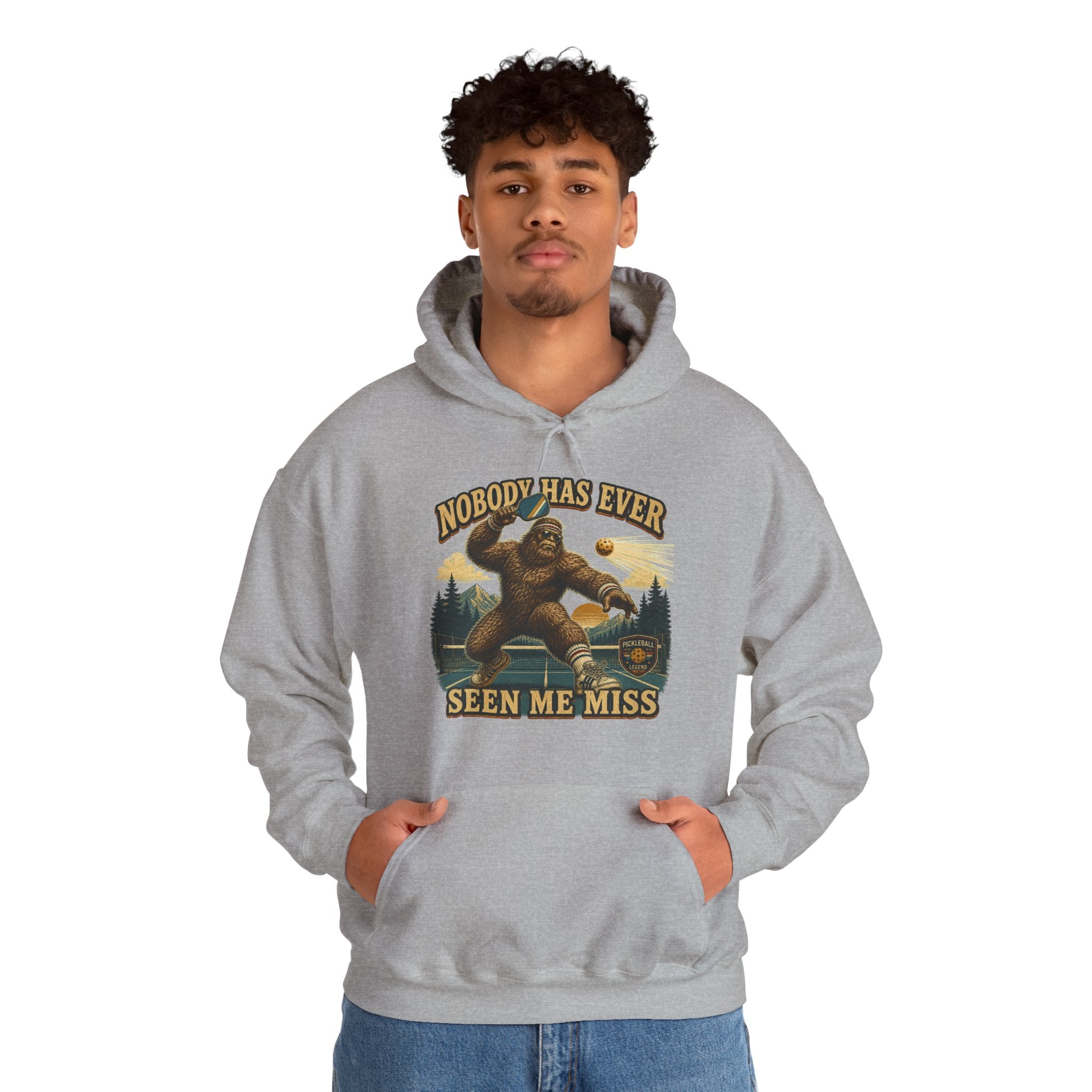 Nobody Has Ever Seen Me Miss Bigfoot Pickleball Hoodie