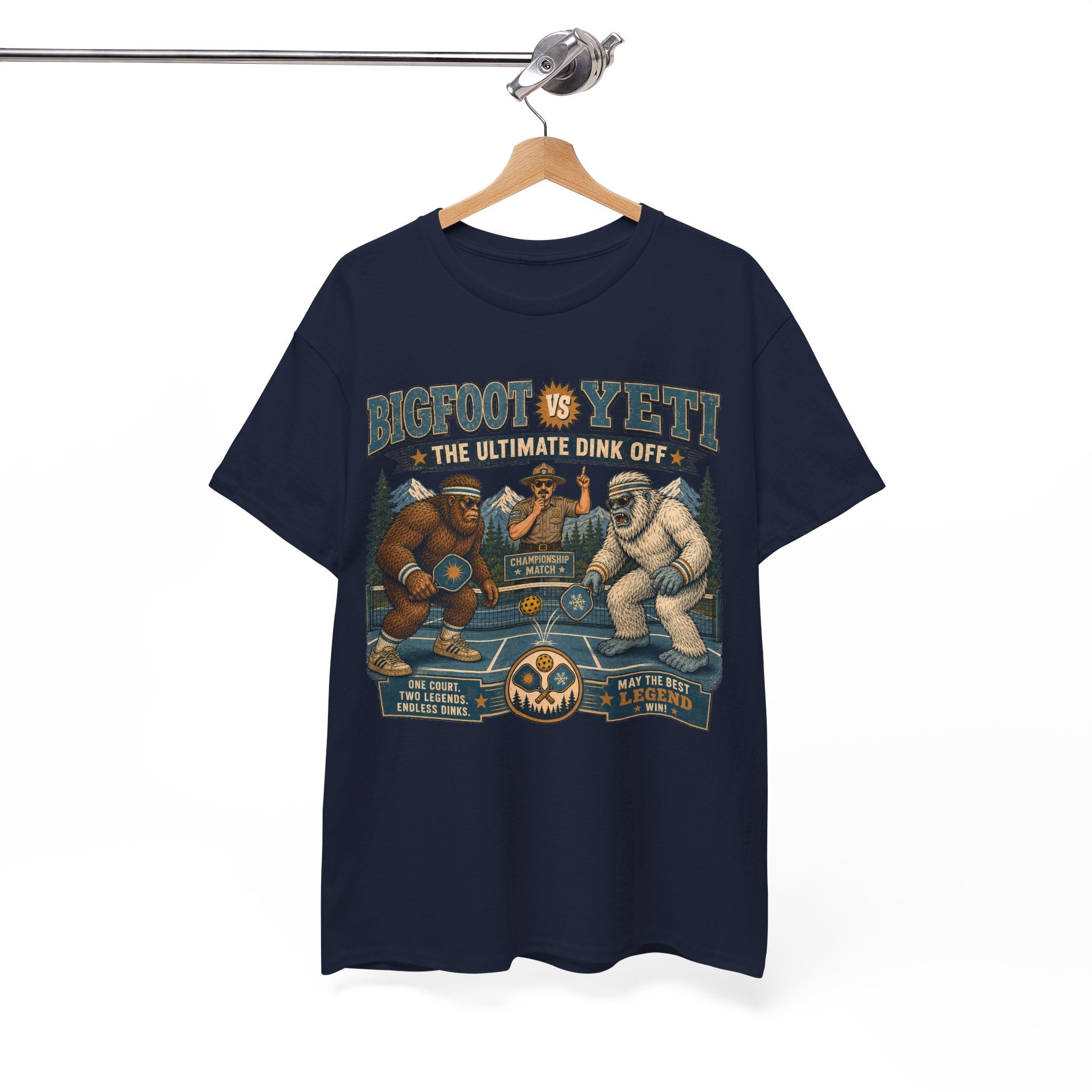 Bigfoot vs Yeti Pickleball Championship T-Shirt