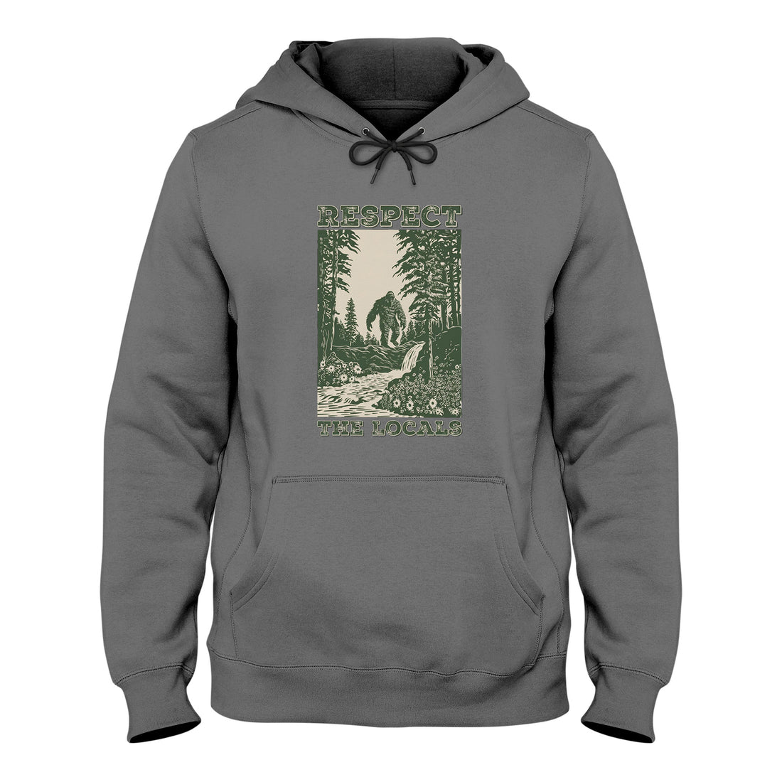 Funny Bigfoot Hoodie, Respect The Locals Retro Vintage Graphic, Unisex Hoodie for Men Women, Camping Gift