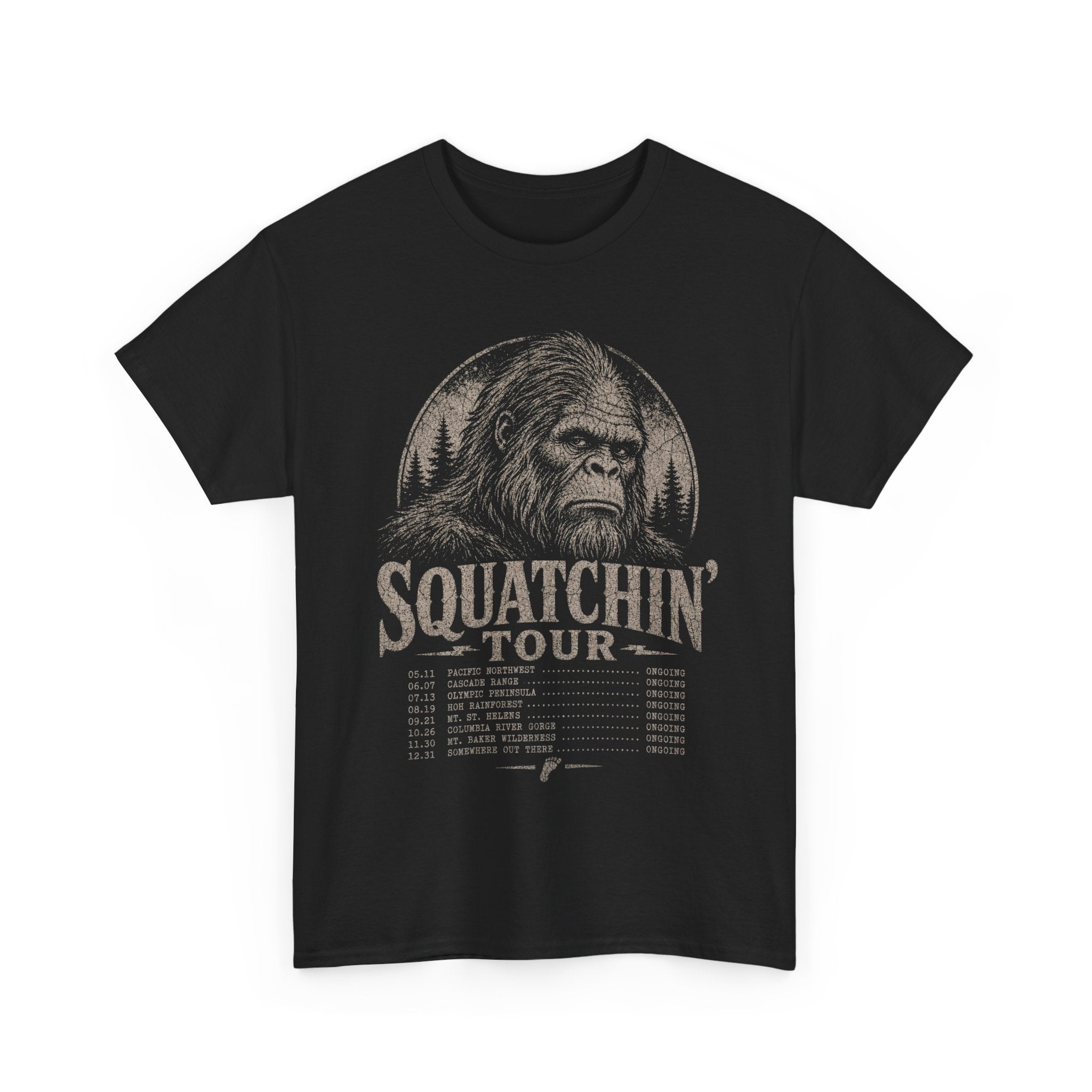 Squatchin' Tour T-Shirt – Vintage Band-Tee Style Bigfoot Graphic Tee