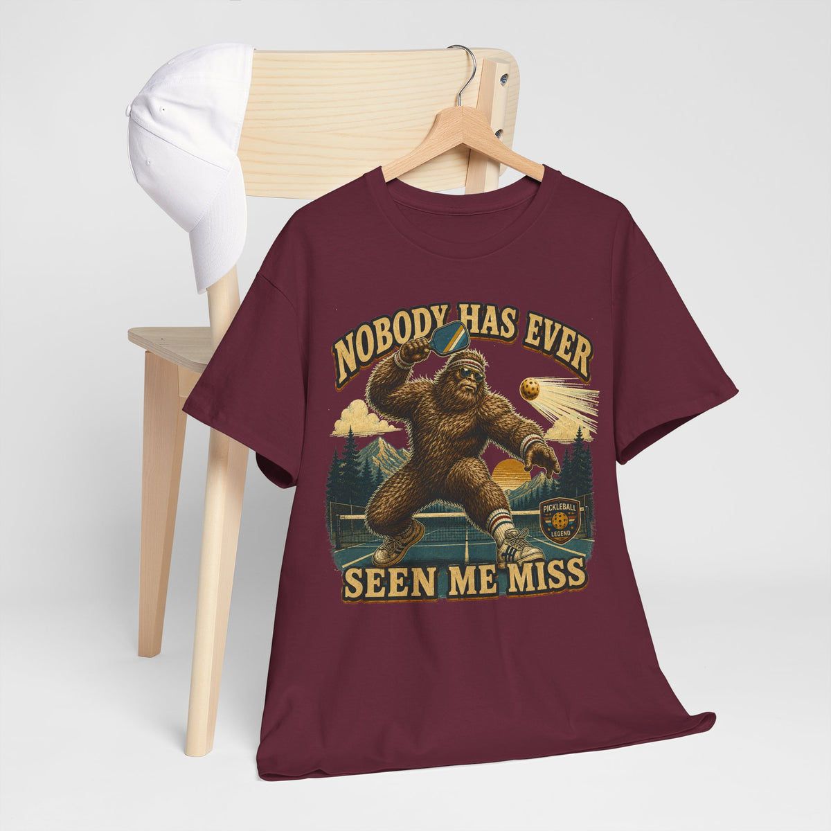 Nobody Has Ever Seen Me Miss Bigfoot Pickleball T-Shirt