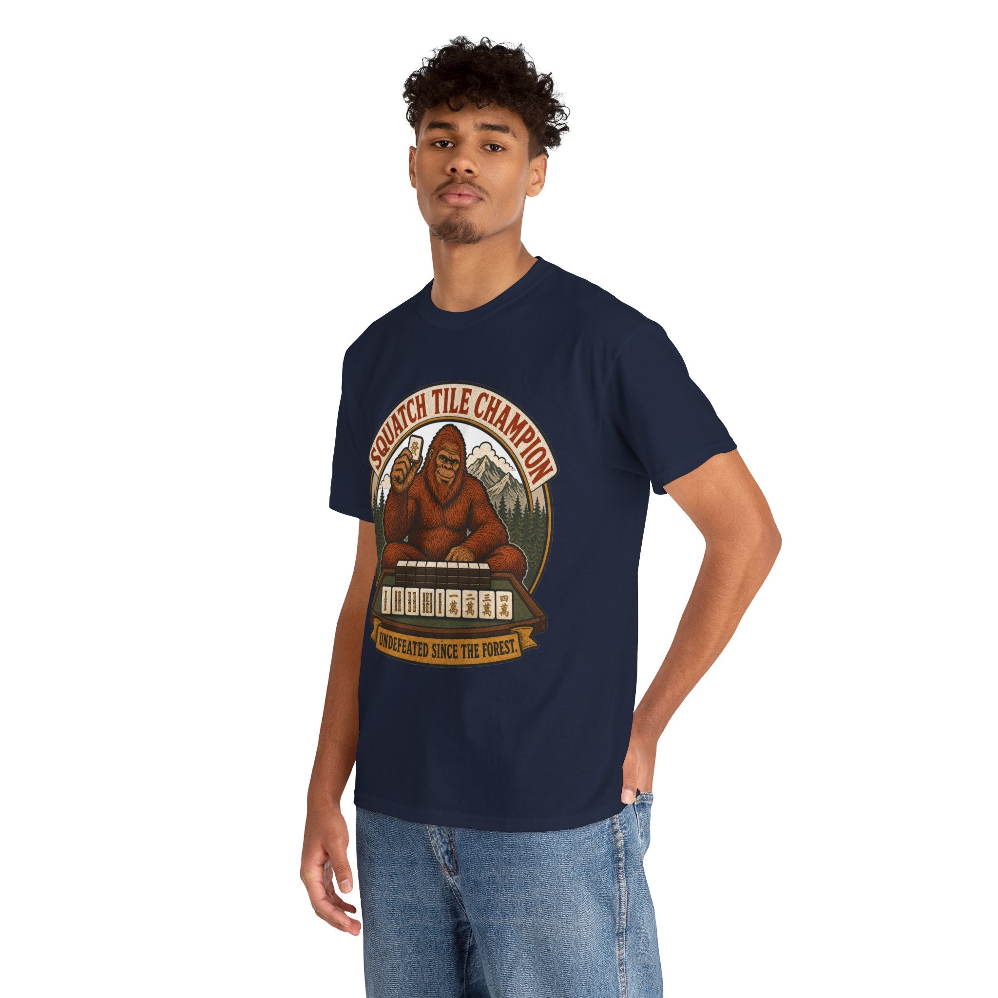 Squatch Tile Champion - Funny Bigfoot Mahjong T-Shirt
