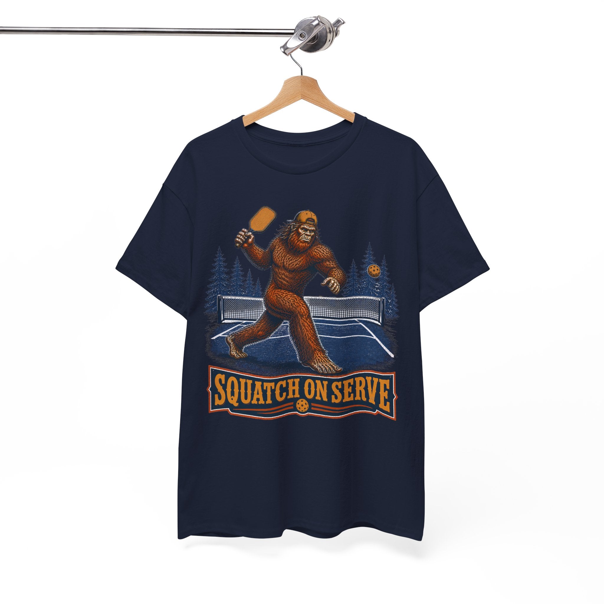 Squatch On Serve Bigfoot Pickleball T-Shirt