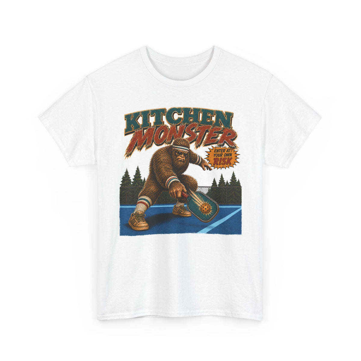 Bigfoot Kitchen Monster Funny Pickleball T-Shirt