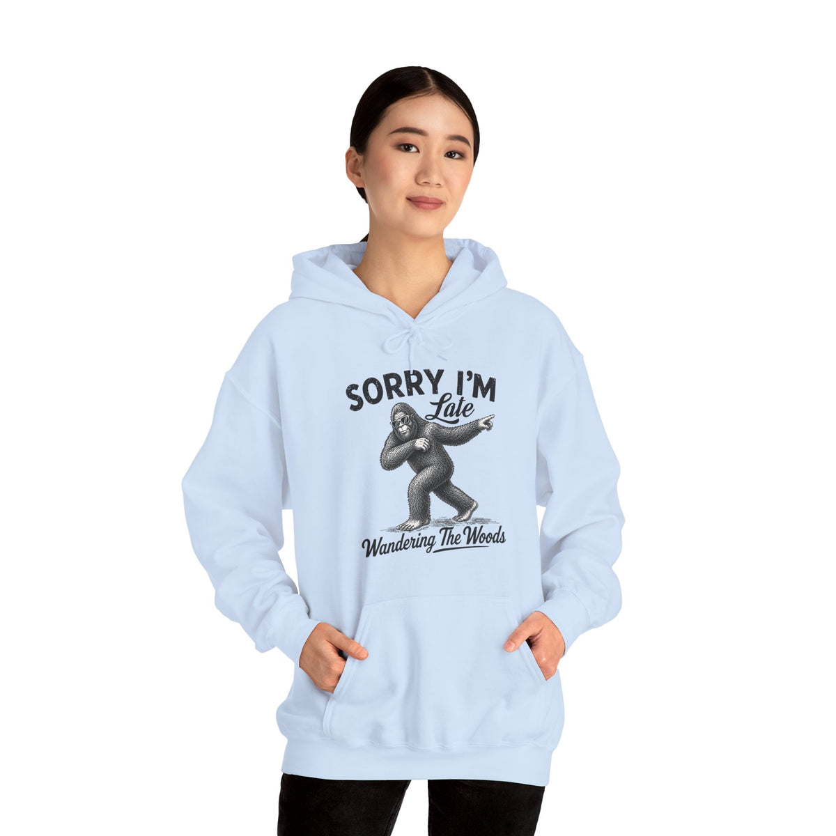 Sorry I'm Late Bigfoot Hoodie – Wandering The Woods Vintage Sasquatch
