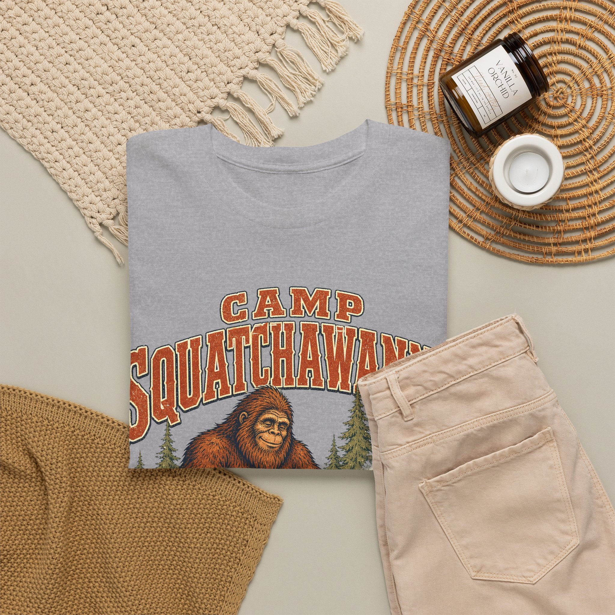 Camp Squatchawanna T-Shirt – Funny Bigfoot Campfire Graphic Tee