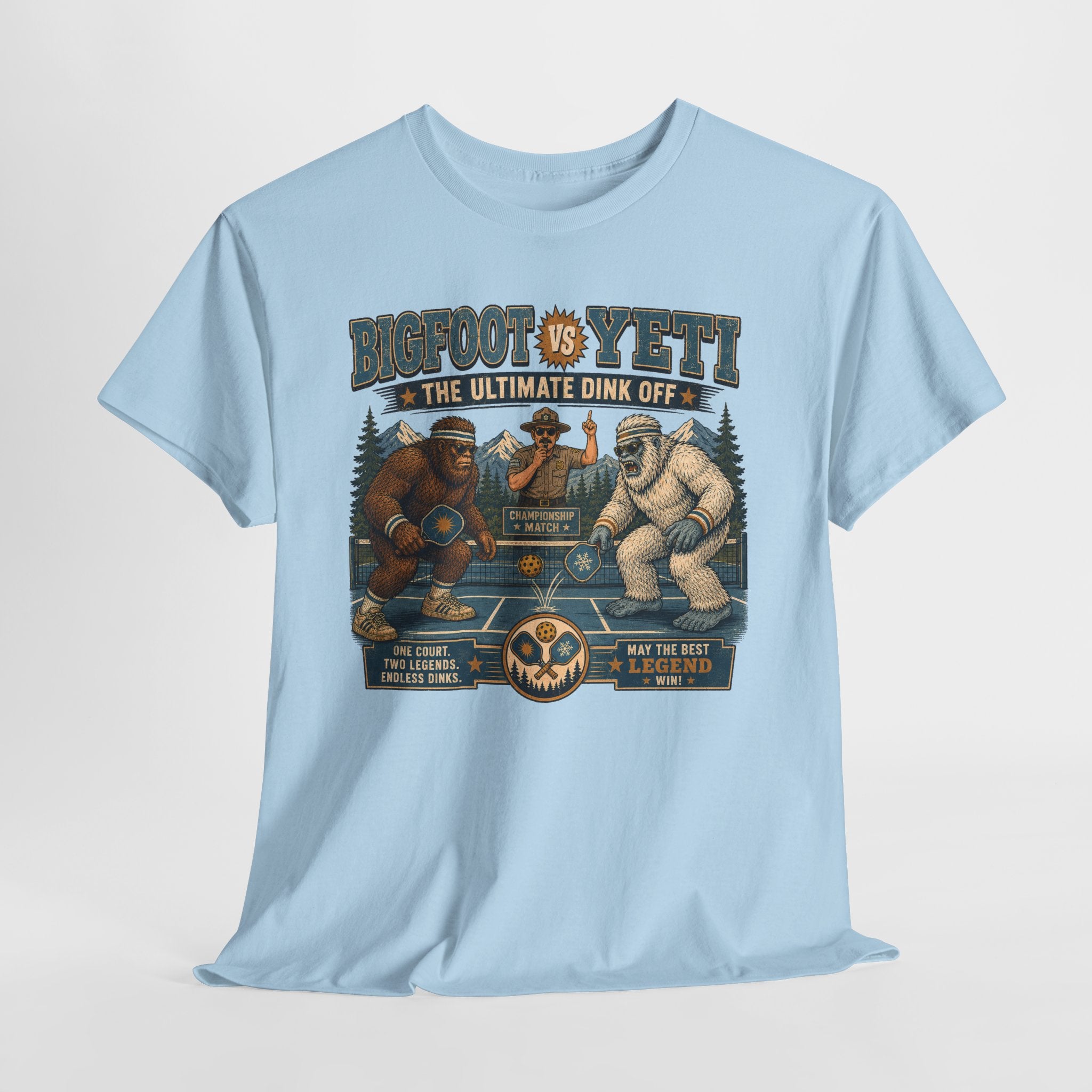 Bigfoot vs Yeti Pickleball Championship T-Shirt