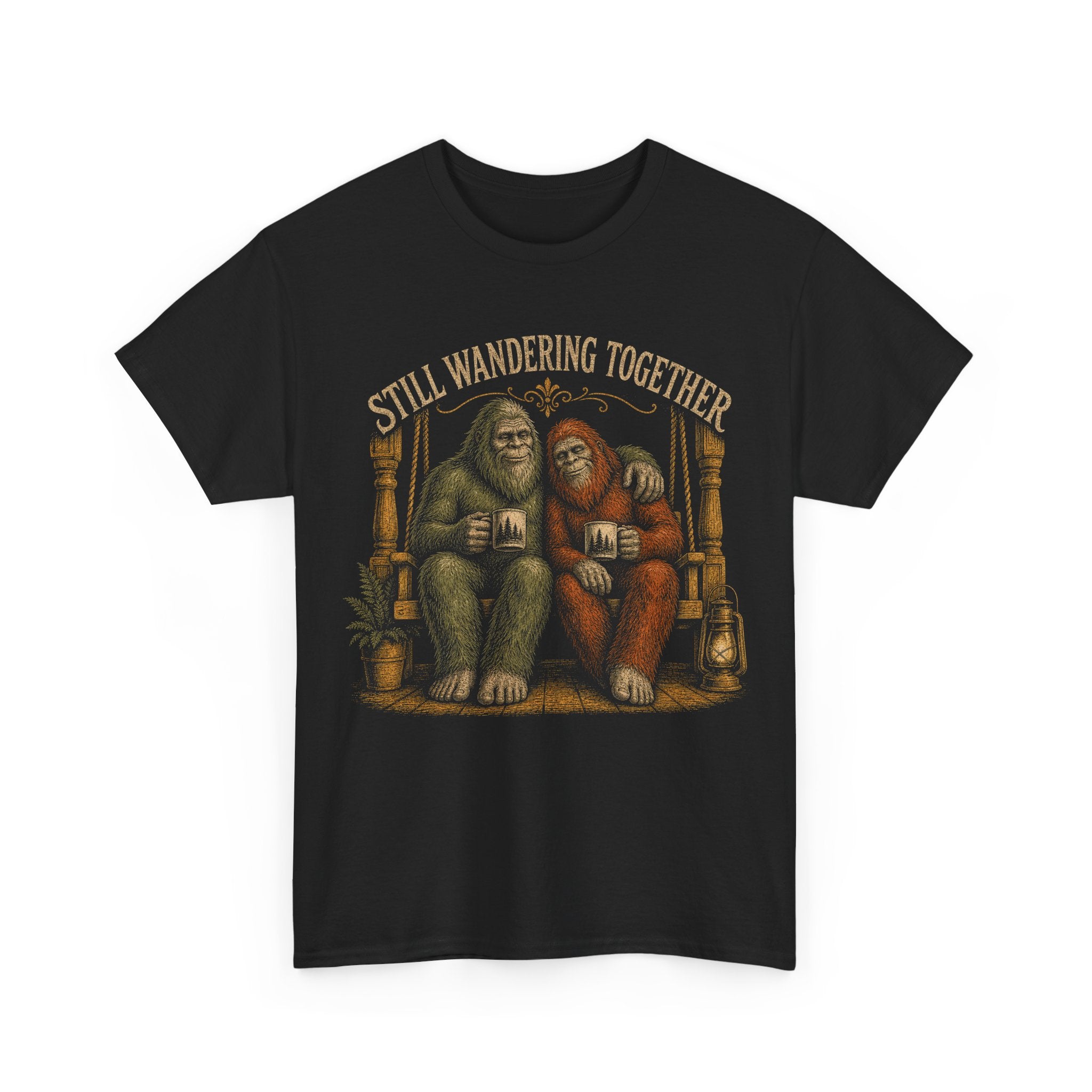 Bigfoot Couple Anniversary T-Shirt – Still Wandering Together Vintage Tee