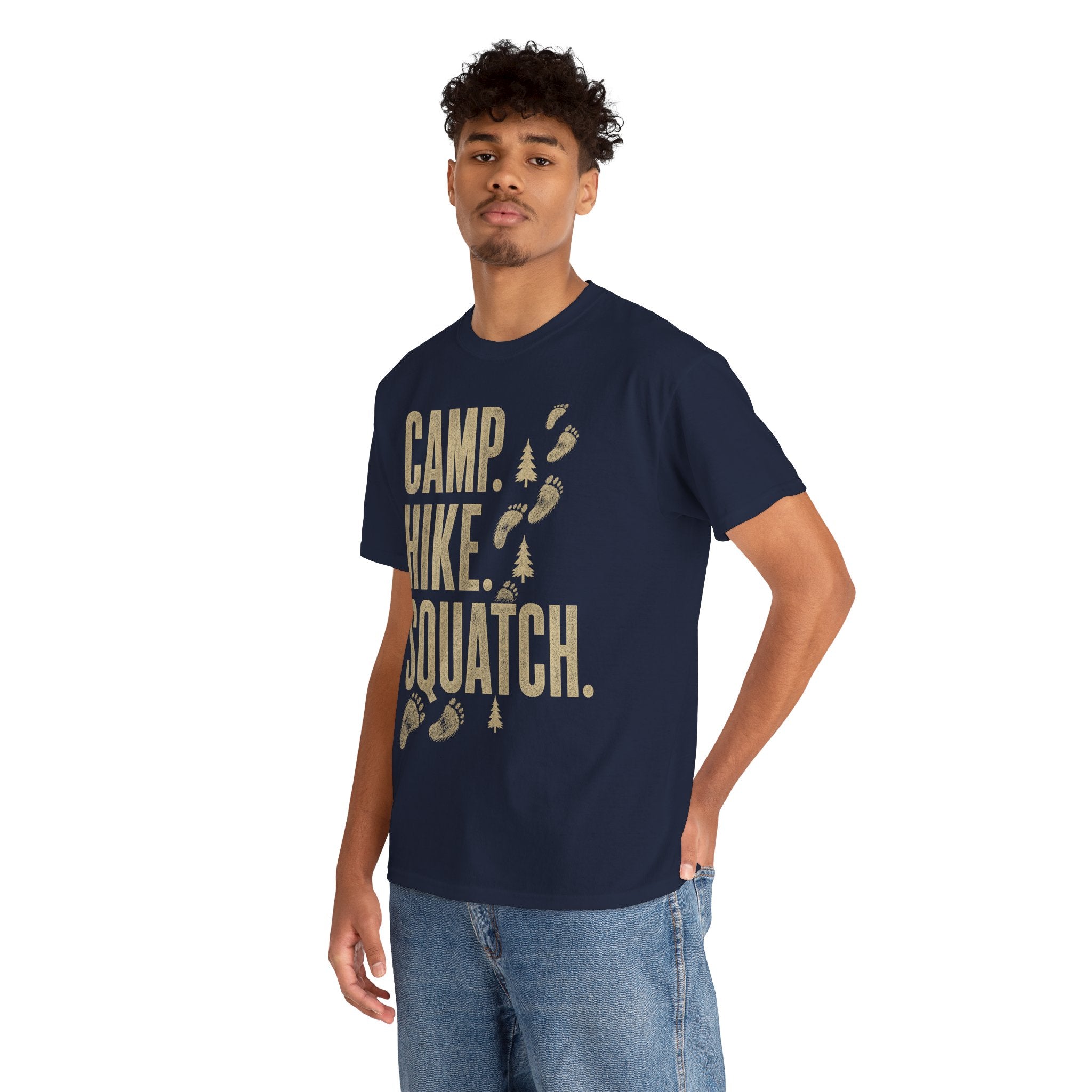 Camp Hike Squatch T-Shirt – Modern Outdoor Bigfoot Graphic Tee
