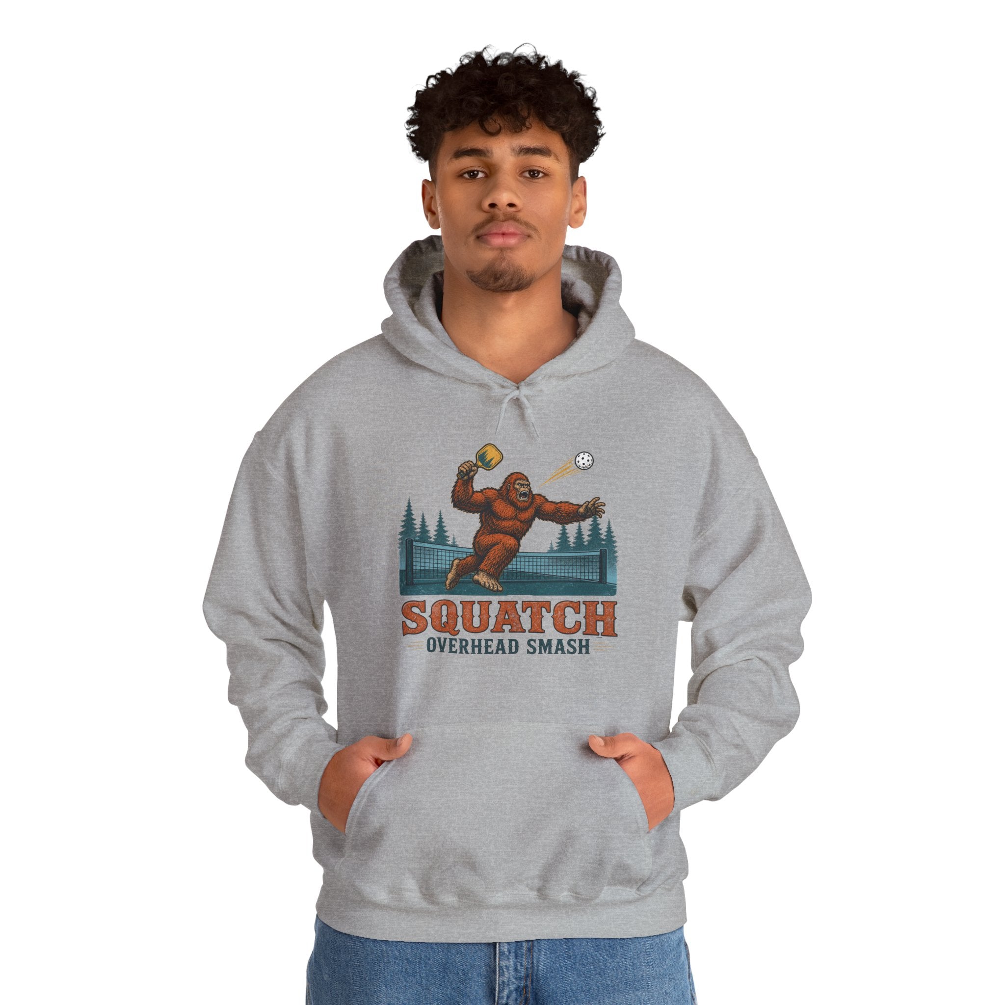Squatch Overhead Smash Bigfoot Pickleball Hoodie