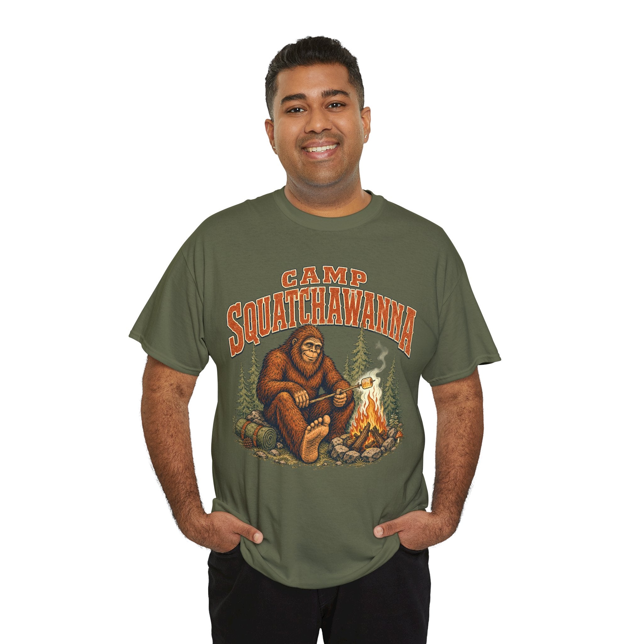 Camp Squatchawanna T-Shirt – Funny Bigfoot Campfire Graphic Tee