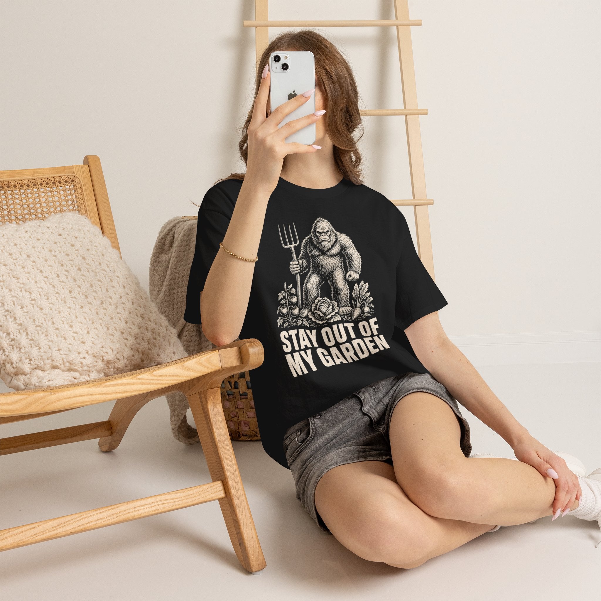 Funny Bigfoot Gardener T-Shirt – Stay Out Of My Garden Graphic Tee