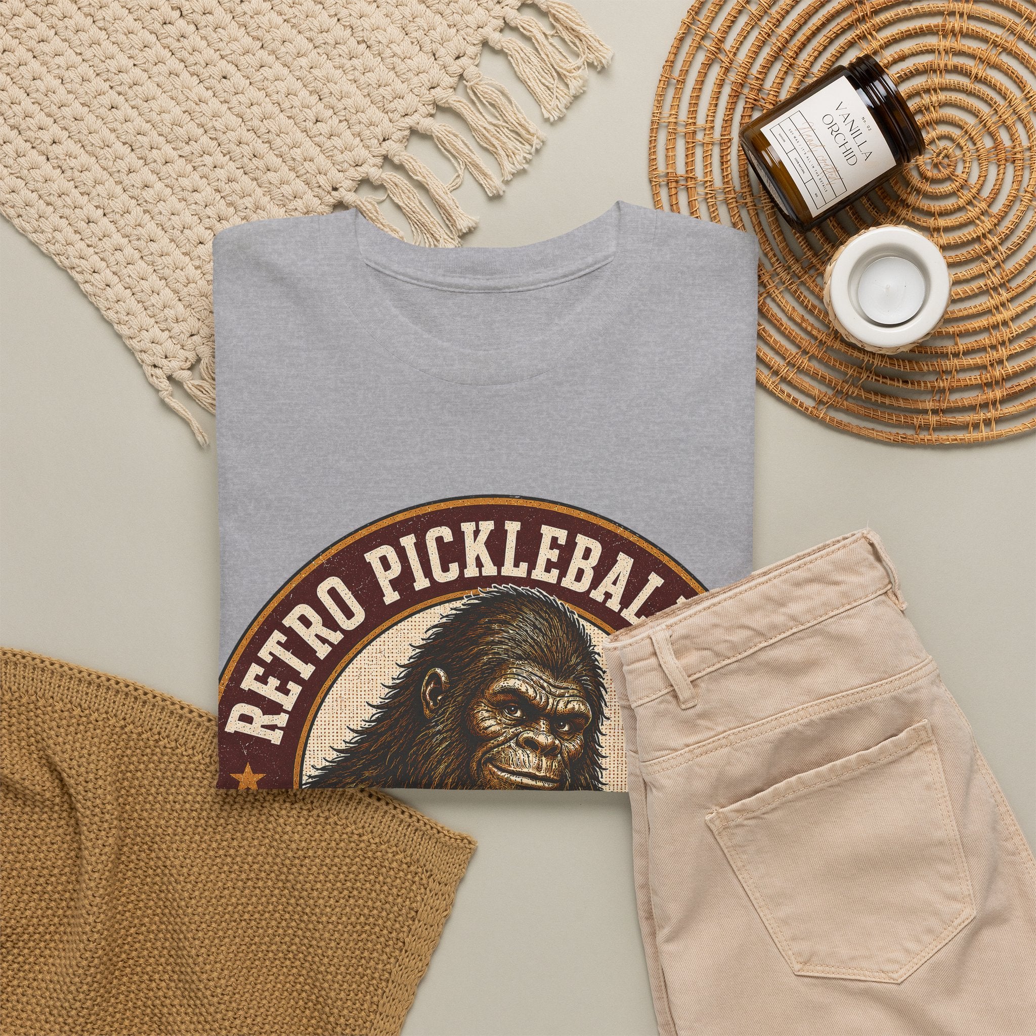 Retro Pickleball Club Bigfoot Emblem T-Shirt