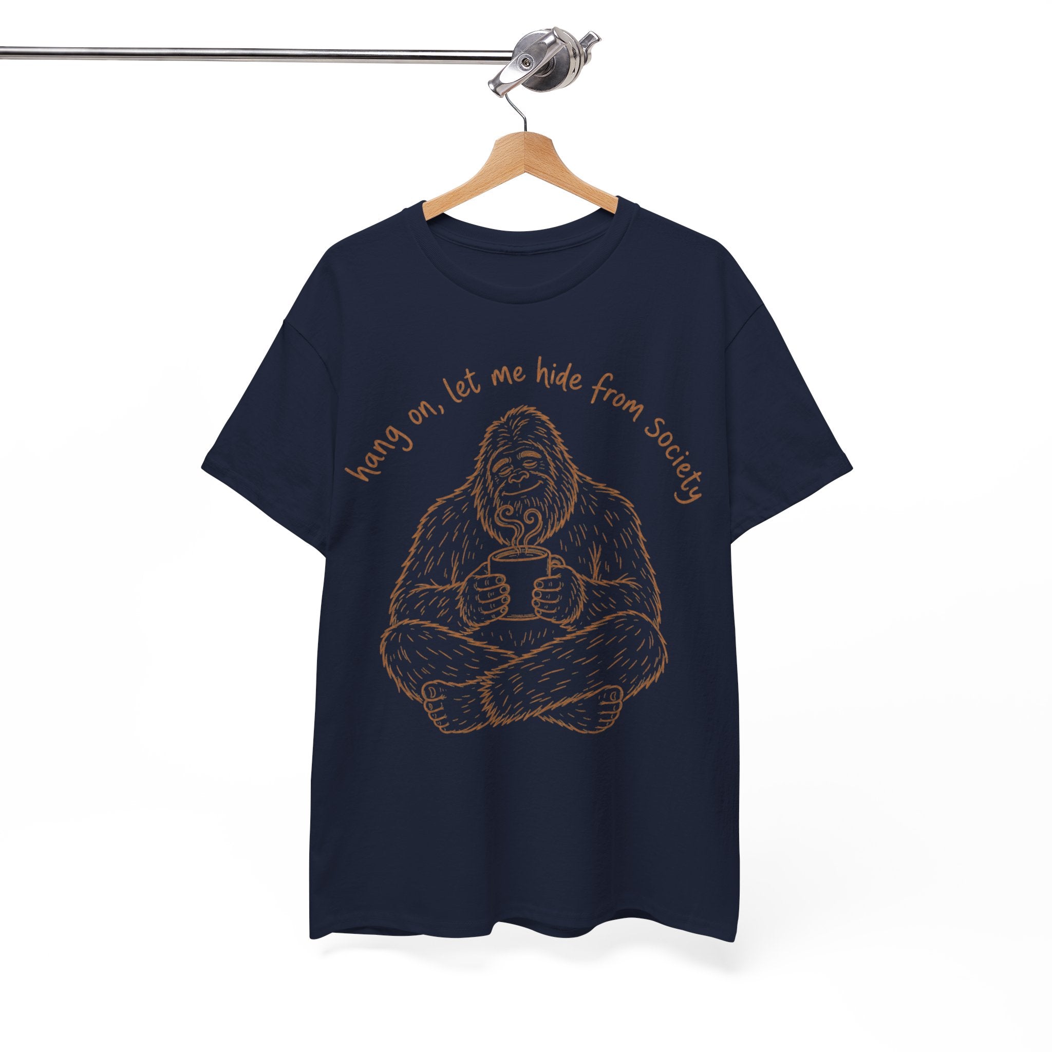 Bigfoot Coffee T-Shirt – Funny Hide From Society Hand-Drawn Graphic Tee