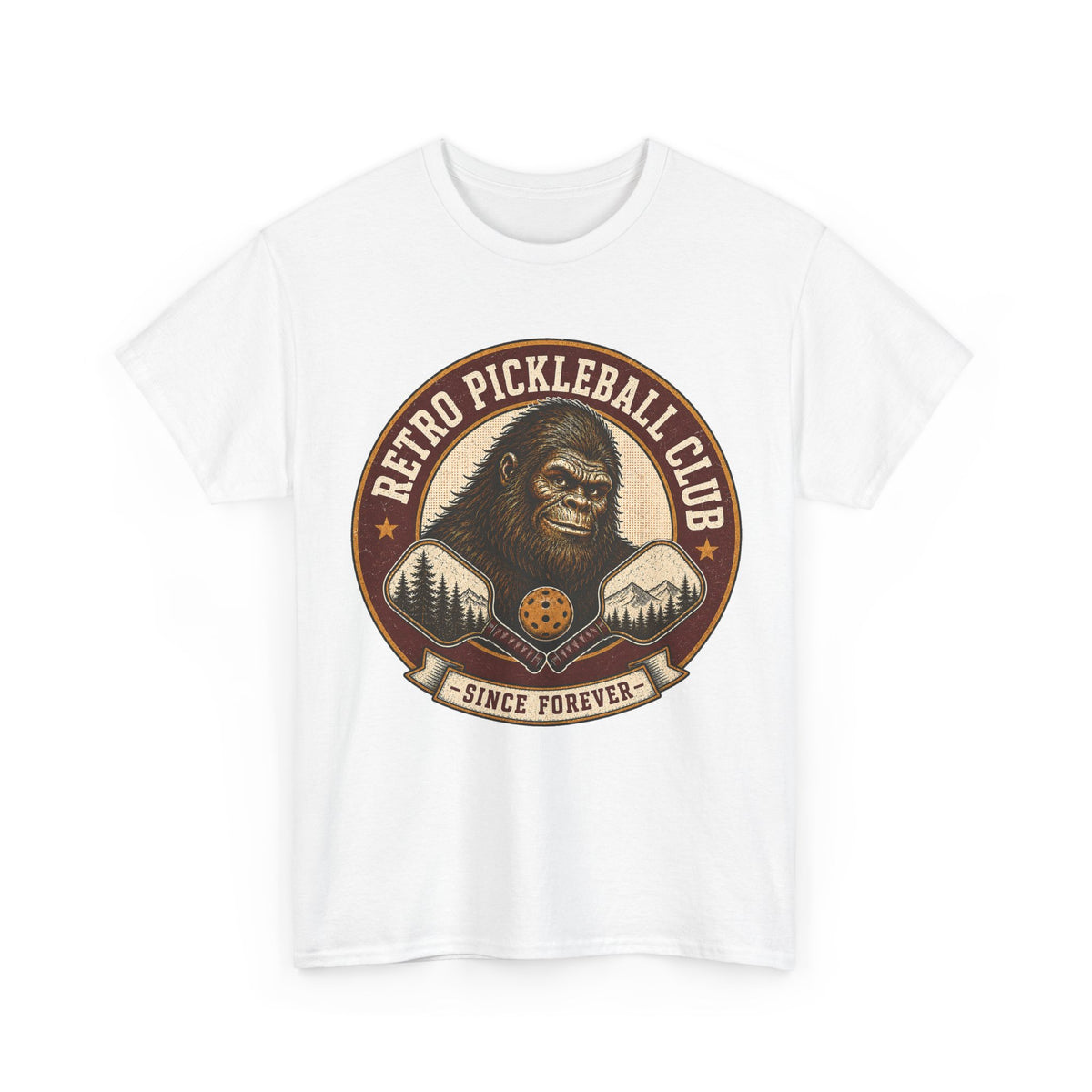 Retro Pickleball Club Bigfoot Emblem T-Shirt