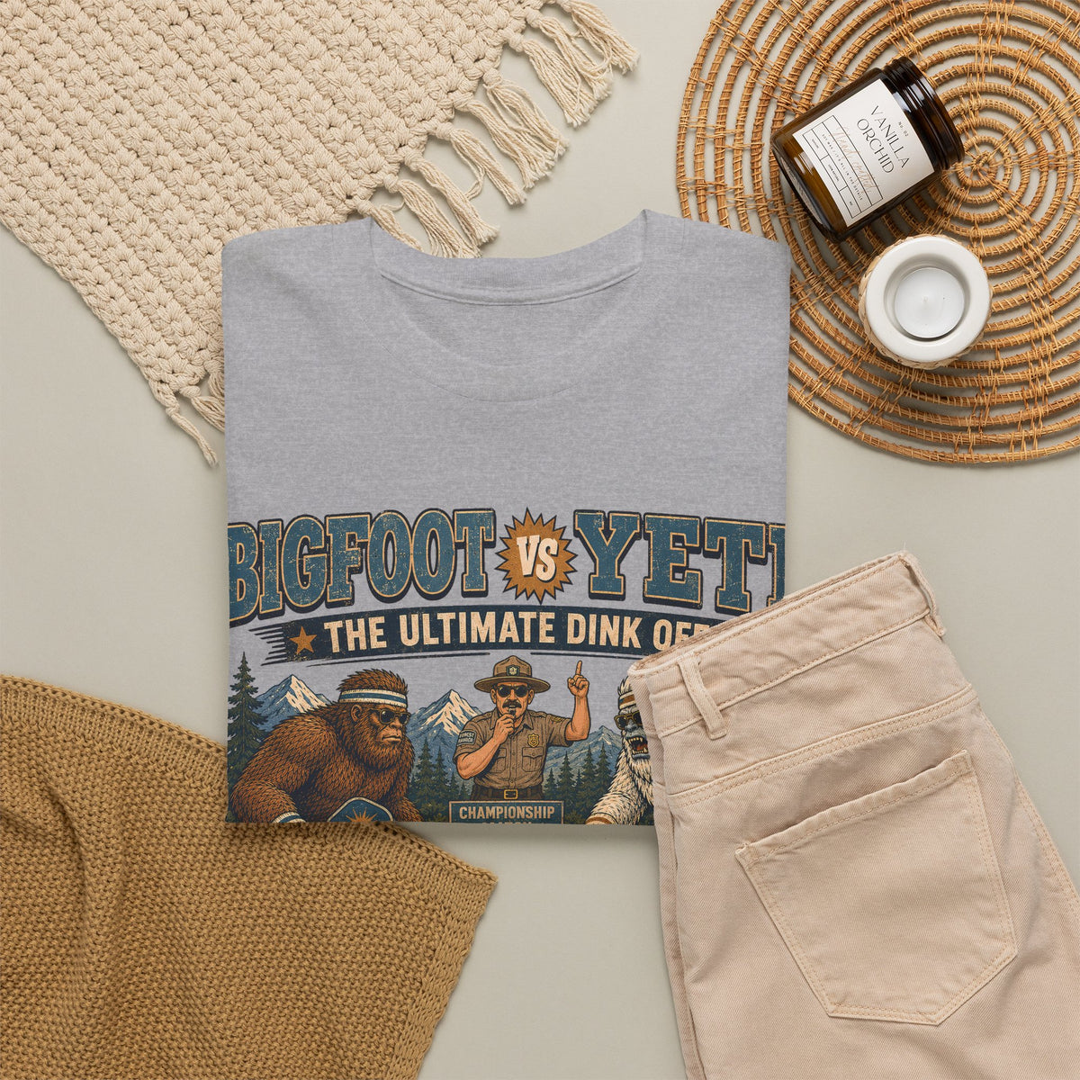 Bigfoot vs Yeti Pickleball Championship T-Shirt